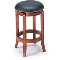 24-Inch Swivel Bar Stool with Nailhead Trim, Cherry