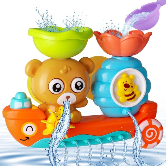 sixwipe Bath Toys for Kids, Bath Toy Bear Bathtub Toys for Boys Girls, Water Tub ToysPreschool Learning Gift