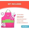 thumbnail image 5 of Curious Chef 11-Piece Pink and Green Chef's Kit for Kids, Includes Real Cooking and Baking Tools, Dishwasher Safe and Made with BPA-Free Plastic, 5 of 6