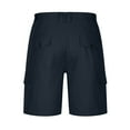 thumbnail image 7 of IYTR Mens Cargo Shorts Button Zipper Elastic Waist Straight Half Shorts Casual Solid Color Outdoors Sports Shorts Navy S, 7 of 7