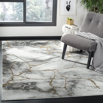 SAFAVIEH Craft Paul Abstract Marble Area Rug, Grey/Gold, 5'3" x 7'6"