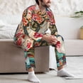 thumbnail image 7 of Fotbe Butterflies And Flowers Painting Pattern Long Sleeve Pajama Set for Men,Sleepwear Set,2-piece Loungewear Set,Soft PJs Comfy Nightwear with Pockets-Medium, 7 of 7