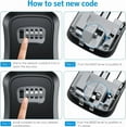 thumbnail image 3 of Wall Mounted 4-Digit Combination Key Lock Storage Safe Security Box Outdoor Home, 3 of 6