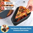thumbnail image 2 of Recipiente de almacenamiento reutilizable para pizza Pack con 5 bandejas, color negro, 2 of 9