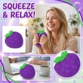 thumbnail image 4 of Grape Squishy Toy , Soft Slow Rising Squeeze Purple Grape Scented  Fruit Fidget Toy Gaint Stress Relief Sensory Toy for Kids & Adults, 4 of 5