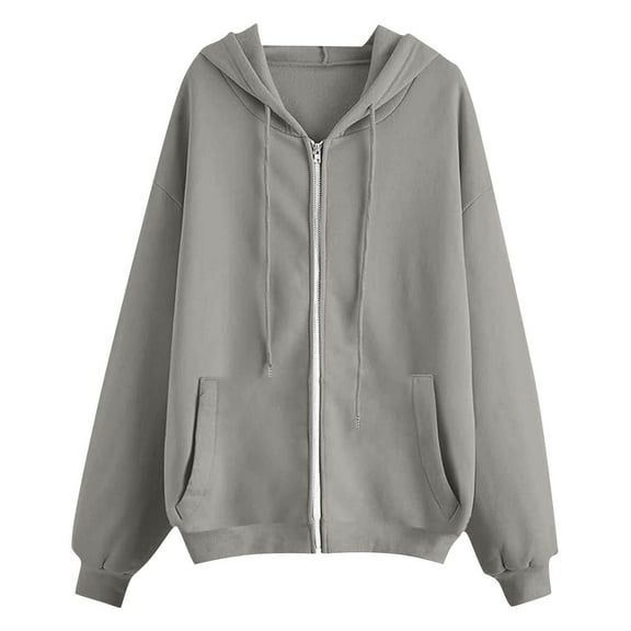 Hoodies for Women Zip Up Hoodie Trendy Casual Oversized Fleece Tunic Sweatshirts Fall Winter Jacket Coat with Pockets