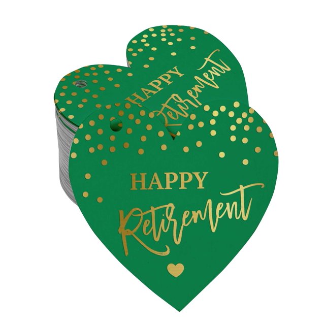 Inkdotpot Étiquettes de Retraite Heureuses en Feuille d'Or Véritable 50 Pcs
