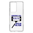 thumbnail image 1 of DistinctInk Clear Shockproof Hybrid Case for Galaxy S21 ULTRA 5G (6.8" Screen) - TPU Bumper Acrylic Back Tempered Glass Screen Protector - Confidence Level Selfie with No Filter, 1 of 2