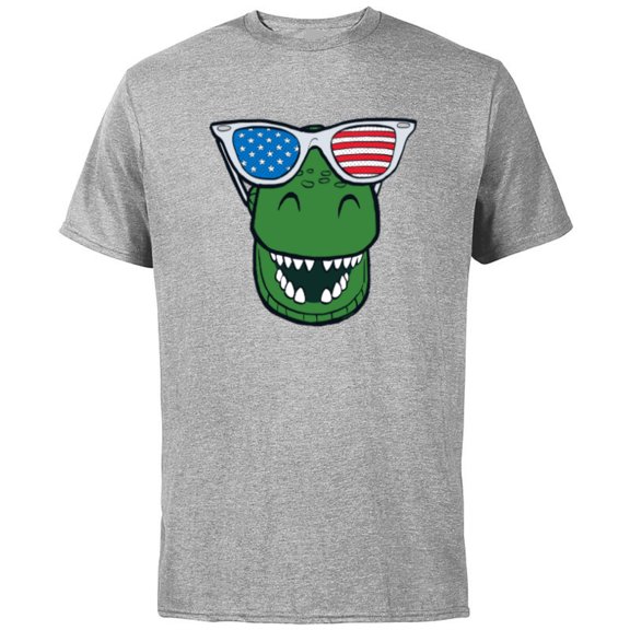 Disney and Pixar’s Toy Story Rex Fourth of July - Short Sleeve Cotton T-Shirt for Adults - Customized-Athletic Heather
