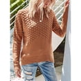 thumbnail image 5 of Womens Sweaters Long Sleeve Tops Crew Neck Knit Pullover Sweaters Fall Fashion Dressy Casual Basic Clothes Brown XL, 5 of 9