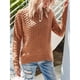 thumbnail image 5 of Suéteres de Mujer, Blusas de Larga, Cuello Redondo, Suéteres de Punto, Moda de Otoño, Ropa Informal Elegante y Básica Marrón L, 5 of 9
