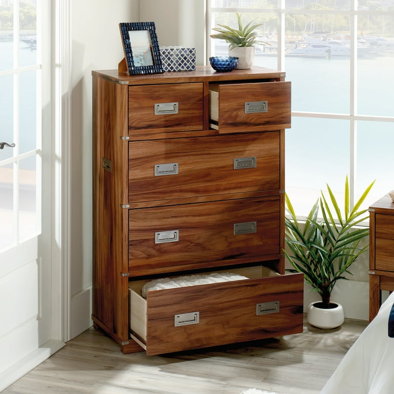 Sauder Vista Key 5 Drawer Chest Blaze Acacia Finish