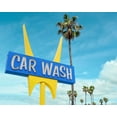 thumbnail image 2 of Vargas, Carlos 14x12 Gold Ornate Wood Framed with Double Matting Museum Art Print Titled - 5 Points Car wash, 2 of 4