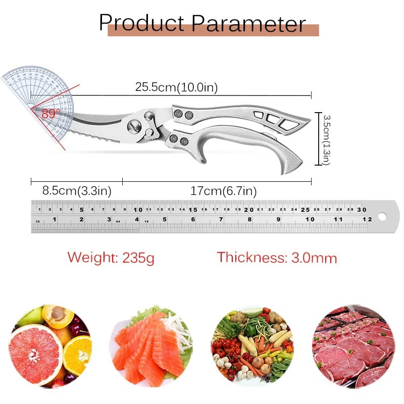 6PCS Cooking Knife Set Includes Stainless Steel Kitchen Knives with Ergonomic Wooden Handles and Handmade Kitchen Scissors Meat Cleaver Fruit Knife for Household Cooking Gifts for Men