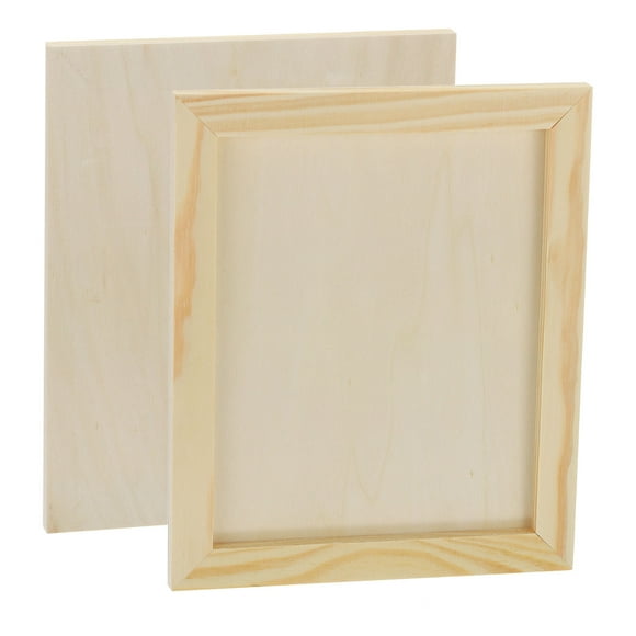 Unfinished Wood Canvas Panel 9x7" Deep 0.4" Wooden Paint Pouring Panel Boards Cradled, 4 Pack
