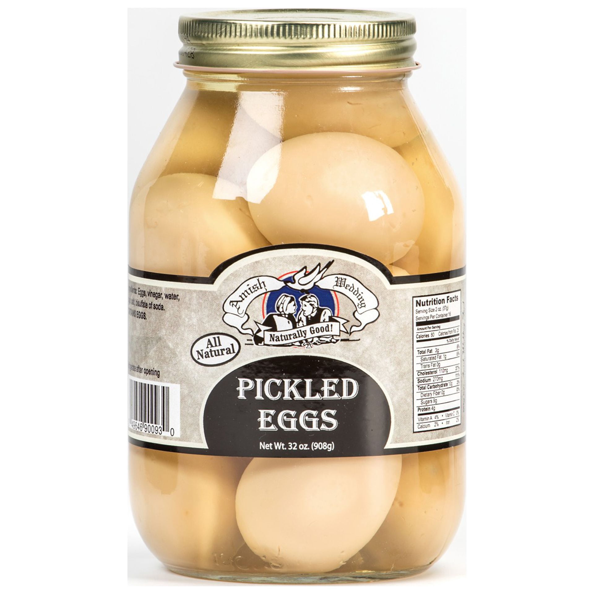 Amish Wedding Pickled Eggs, 32 Oz Glass Jar, Ready to Eat