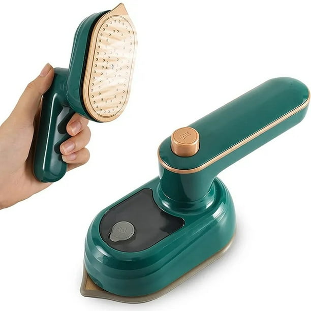 Mini plancha para ropa, plancha de vapor portátil de mano – Suela de cerámica antiadherente, calentamiento rápido, máquina de planchar de 360° para el hogar, negocios, viajes, costura, acolc