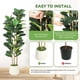thumbnail image 5 of 5ft faux fiddle leaf fig tree con blanca pot, lifelike fake tree para indoor & outdoor home, oficina, y store room decor, 5 of 5