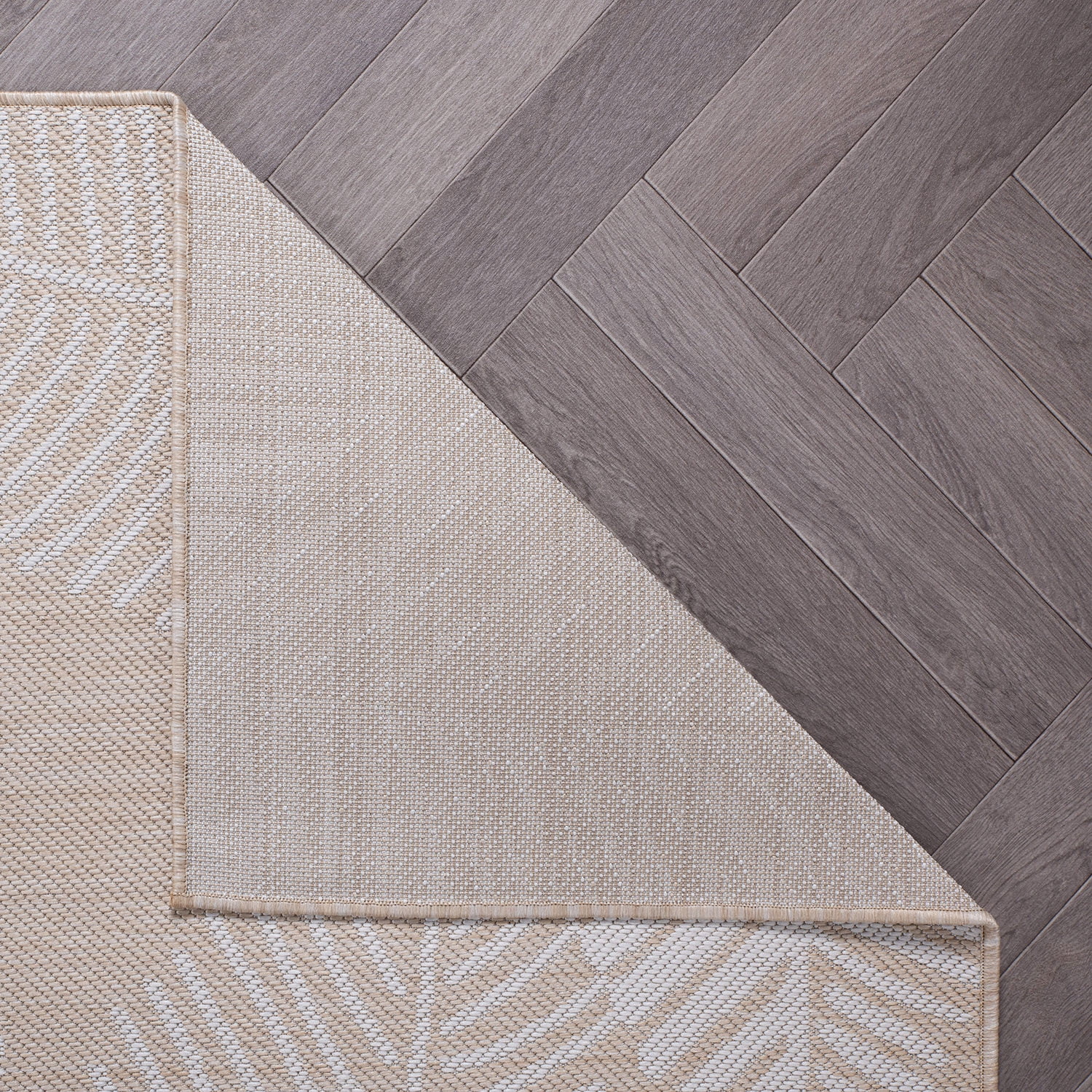 World Rug Gallery Distressed Palm Leaves Textured Flat Weave Indoor/Outdoor Area Rug - NATURAL 7'10"X10'