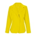thumbnail image 5 of YDFCWXW Women Blazer Jackets Turn Down Collar Blouse Long Sleeve Casual Fall Winter Work Coat Open Front Cardigan Yellow, L, 5 of 5