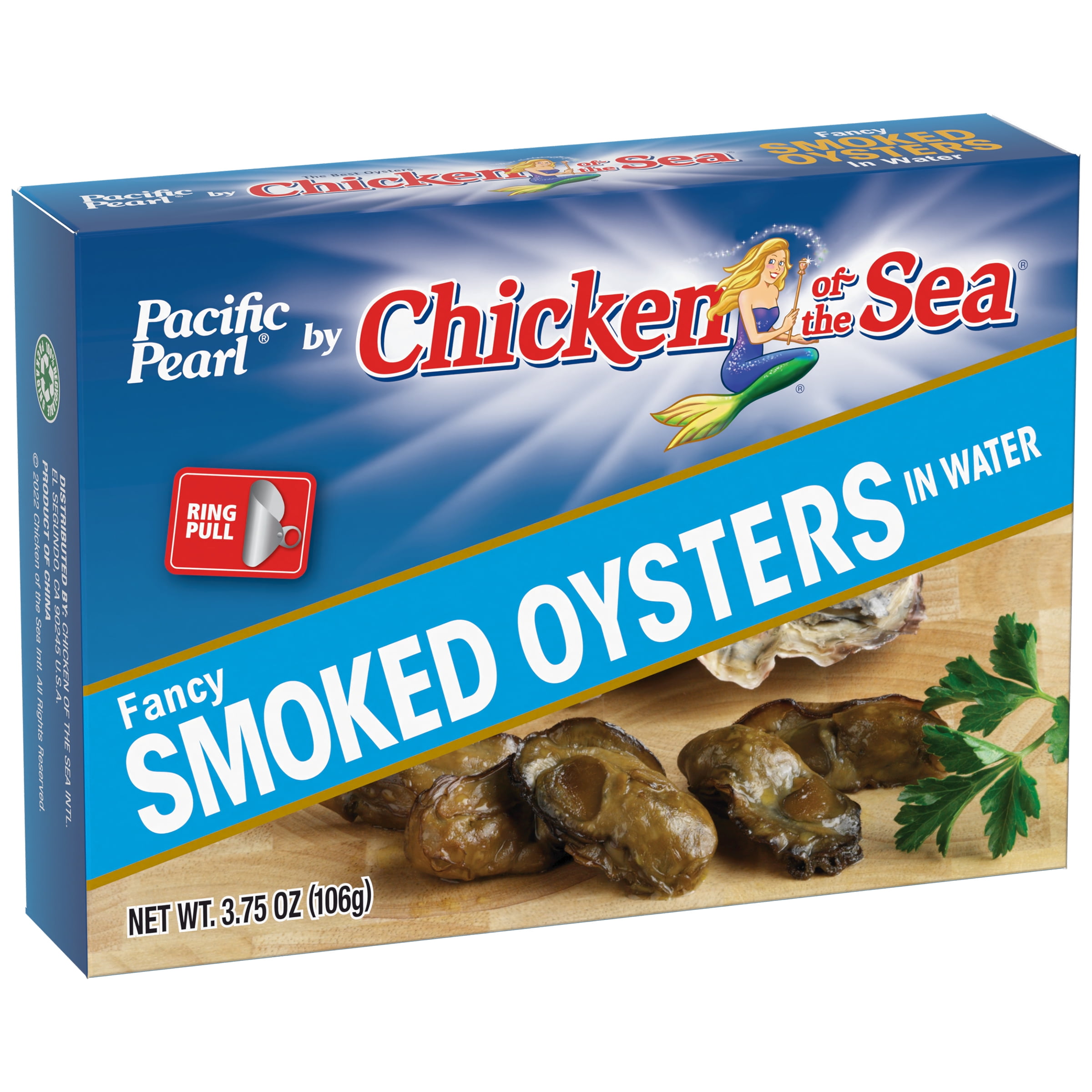 (3 pack) Pacific Pearl Fancy Smoked Oysters in Water 3.75 oz