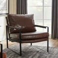 thumbnail image 2 of Art Leon Mid Century Lounge Chairs PU Leather Accent Chairs Metal Frame Living Room Chair, Brown, 2 of 8