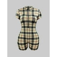 thumbnail image 3 of Lovelywholesale Plus Size Plaid Print Skinny Romper, 3 of 3