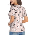 thumbnail image 3 of Honeii Cute Panda Print Women's Classic V-Neck T-Shirt,Womens Fashion Tops,Stylish Everyday Top for Women, Casual Summer Spring Outfits Clothes-X-Large, 3 of 5