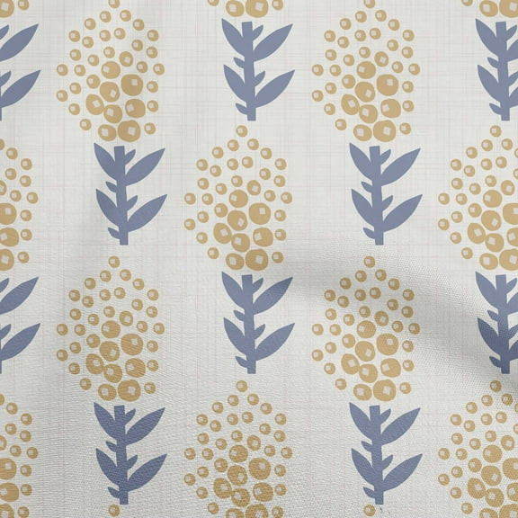 oneOone Polyester Spandex Light Brown Fabric Asian Block Floral Craft Projects Decor Fabric Printed By The Yard 56 Inch Wide