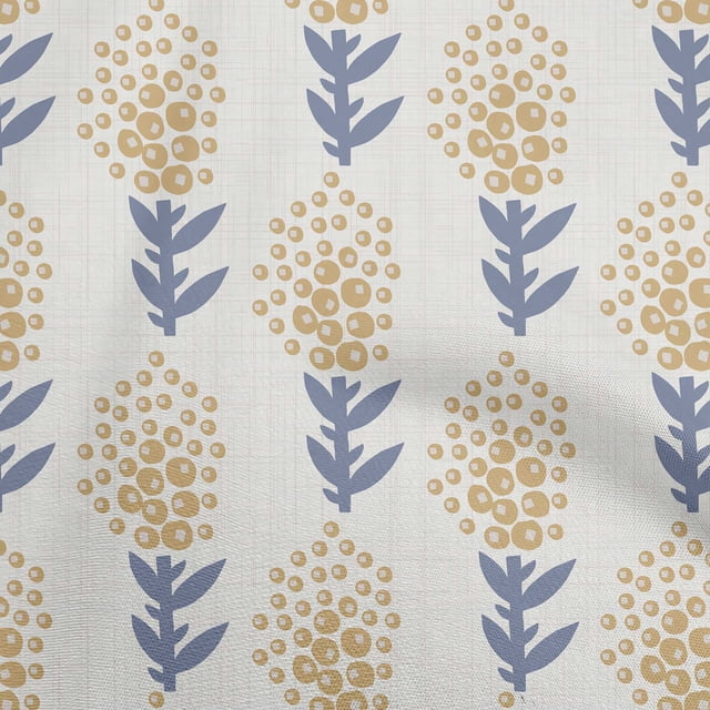 oneOone Polyester Spandex Light Brown Fabric Asian Block Floral Craft Projects Decor Fabric Printed By The Yard 56 Inch Wide