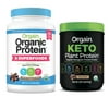 Orgain - Organic Vegan, Gluten Free Plant Based Protein & Superfoods Powder - Creamy Chocolate Fudge (2.02 LB) + Keto Protein Powder - Chocolate (0.97 LB)