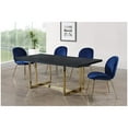 thumbnail image 4 of Chaise Claire en Velours Bleu Doré, Ensemble de 2, 4 of 4