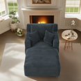 thumbnail image 6 of MAYEERTY Single Corduroy Chaise Lounge Sofa, Modern Couch with Spring Cushion for Apartment, 65*39*33"Dark Grey, 6 of 8