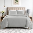 thumbnail image 3 of Superior Cotton Blend 600 Thread Count Duvet Cover Set, King/ California King, Platinum, 3 of 5