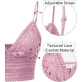 thumbnail image 4 of Made by Olivia Women's Textured Open Back Laced V-Neck Crop Top, 4 of 6