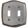 thumbnail image 1 of Switchplate Chrome 13cm H Braided Double Toggle | Renovator's Supply, 1 of 4