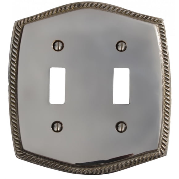 Switchplate Chrome 13cm H Braided Double Toggle | Renovator's Supply