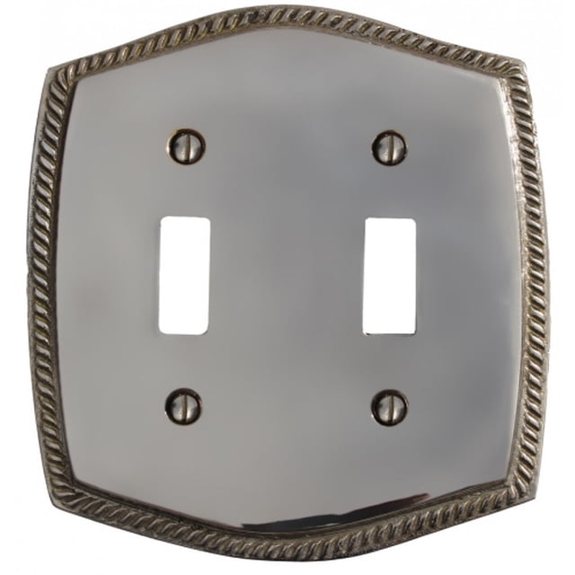 Switchplate Chrome 13cm H Braided Double Toggle | Renovator's Supply