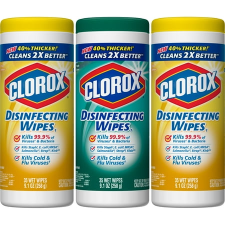 Clorox Disinfecting Wipes Value Pack, Crisp Lemon and Fresh Scent - 3 Pack - 35 Each Clorox Disinfecting Wipes Value Pack, Crisp Lemon and Fresh Scent - 3 Pack - 35 Each