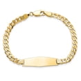 thumbnail image 4 of Primal Gold 14 Karat Yellow Gold Soft Diamond Shape Flat Curb Link ID Bracelet, 4 of 4
