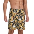 thumbnail image 2 of Sikiie Sunflowers Bee Mens Pajama Shorts, Lightweight Lounge Pant with Pockets Soft Sleep Pj Shorts for Men3X-Large, 2 of 6