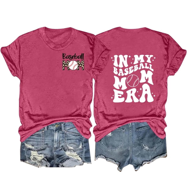 Camisetas de Manga Corta para las Mujeres Carta Impresa Doble Cara Suelta Tee, Casual Vintage Verano Top Mujeres