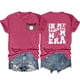 thumbnail image 1 of Camisetas de Manga Corta para las Mujeres Carta Impresa Doble Cara Suelta Tee, Casual Vintage Verano Top Mujeres, 1 of 3