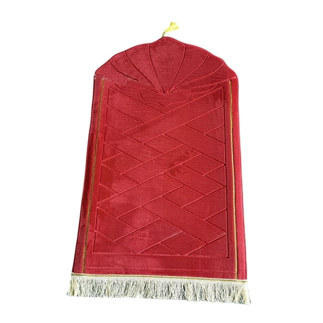 mmirethe Stylish Soft Muslim Carpet Area Rugs Eid Wedding Birthday Present Red 65 x 110cm 1Set