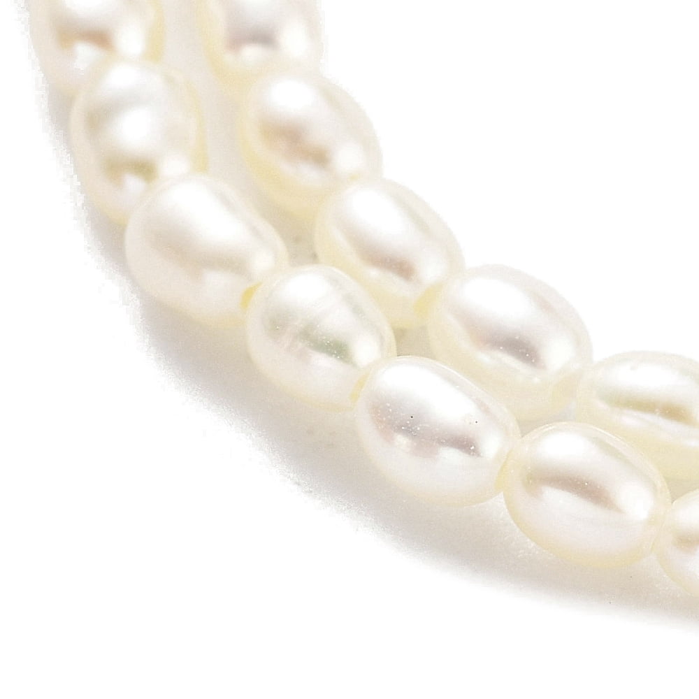 2strands Cultured Freshwater Pearl Beads Strands Grade 7A+ Rice Snow 2~2.3mm Hole: 0.3mm about 63pcs/strand 7.68''(19.5cm)