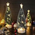 thumbnail image 1 of 3 Pack Small Christmas Tree with Lights, 16.5cm Tall Tabletop Christmas Tree, Mini Christmas Tree with Artificial LED Pines, Slim Christmas Tree, Plas, 1 of 4