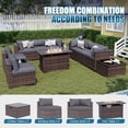thumbnail image 2 of Sunmthink 11-Piece Outdoor Patio Furniture, Patio Furniture Sets with Fire Pit, Wicker Outdoor Conversation Set and Waterproof Cover, 2 of 9