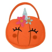 Way To Celebrate Halloween Felt Bag, Pumpkin Unicorn