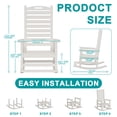 thumbnail image 3 of Easthome Oversized Outdoor Rocking Chair, 2 Pack, Horizontal Design, HDPE All-Weather High Back Porch Rocker, 380 lbs Weight Capacity, White, 3 of 7