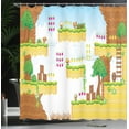 thumbnail image 4 of Ambesonne Video Games Shower Curtain, Cartoon Retro, 69"Wx70"L, Multicolor, 4 of 5